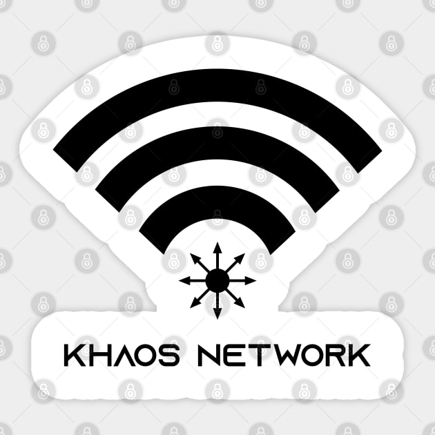 Khaos Network (Black) Sticker by RAdesigns